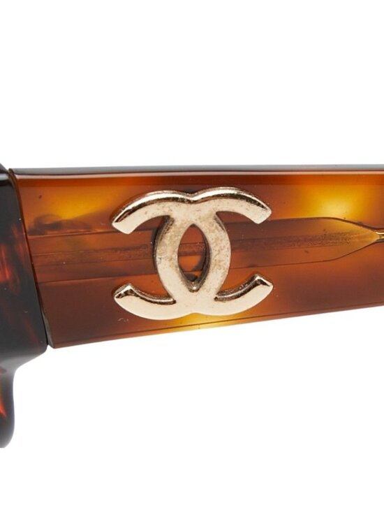 Chanel CC Logo Sunglasses Brown Acetate 1- Eyewear main image 4